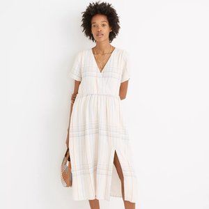 Madewell Clara Linen-Blend Midi Dress Sz M